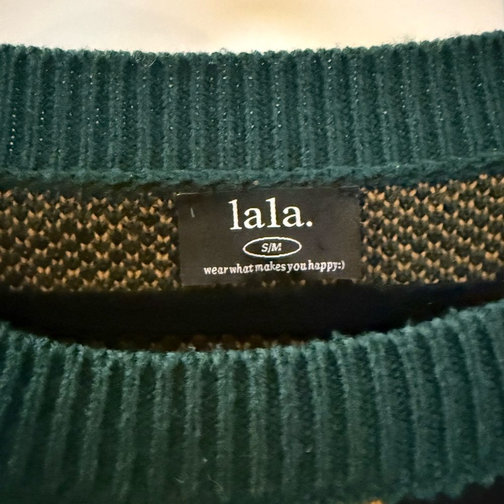 Dressed in LALA Green Leopard Print Crewneck Sweater - Picture 3 of 5
